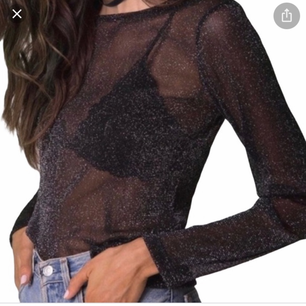 Mesh/Glitter Top
